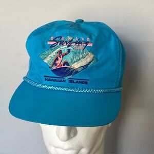 VTG Big Wave Surfing Club Hat Hawaiian Nylon Cap Surf Islands 80's 90's Beachbum